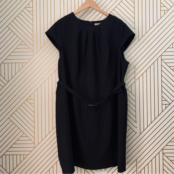 H&M belted scoop neck cap sleeve sheath dress XXL - Picture 2 of 10